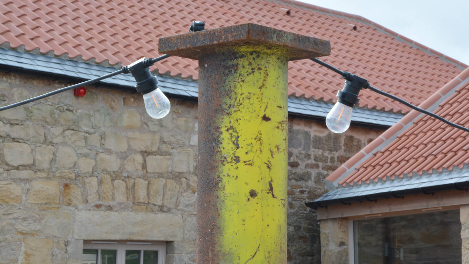 Falside Mill Venue close up of pillar in courtyard Falside Mill Venue close up of pillar in courtyard