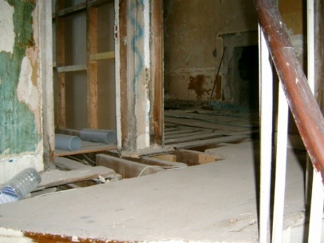 Georgian House image of staircase floor during restoration